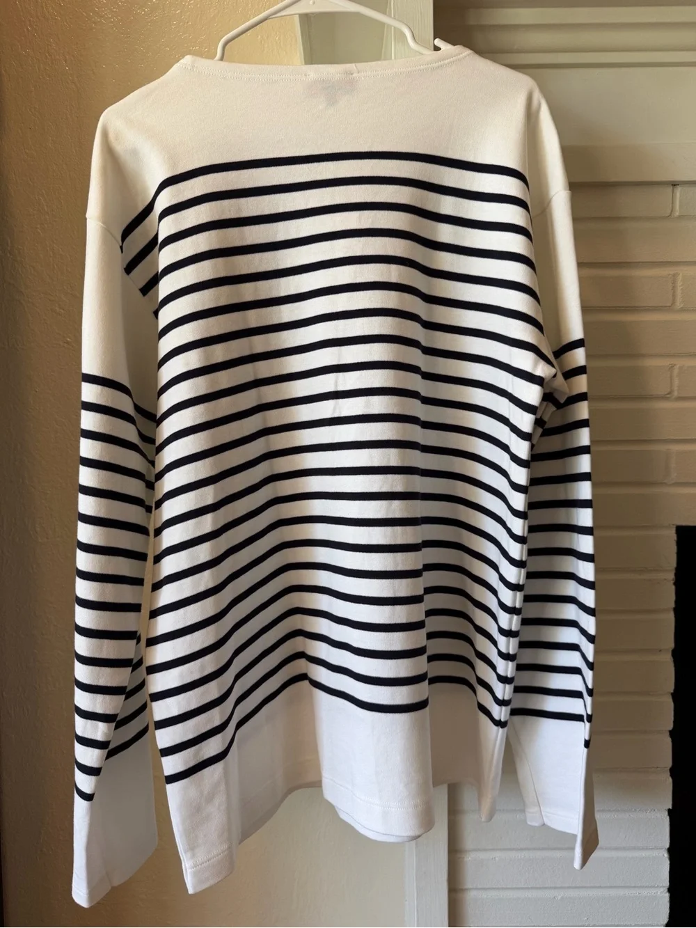 Armor-Lux Amiral Breton Stripe Long Sleeve Shirt XL White Navy 100% Cotton